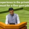 1-year experience in the private sector must for a Goa govt job