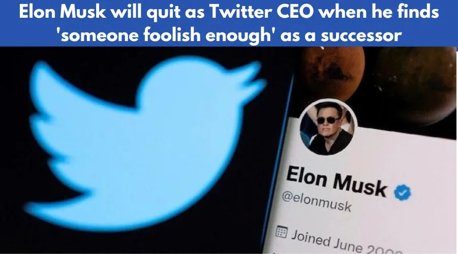 Elon Musk will quit as Twitter CEO when he finds 'someone foolish enough' as a successor