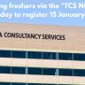 TCS hiring freshers via the "TCS NQT", last day to register 15 January